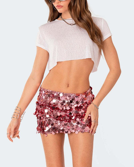 Brutal Solar Mini Sequin Skirt