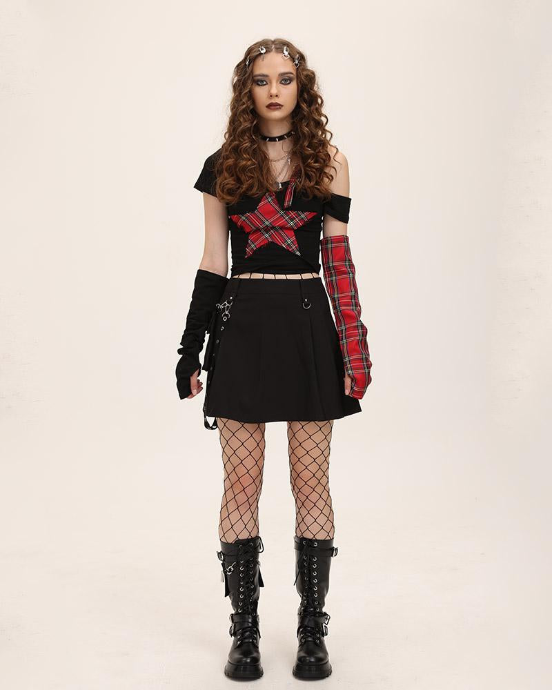 Harajuku High Waisted Grunge Girl Chain Skirt