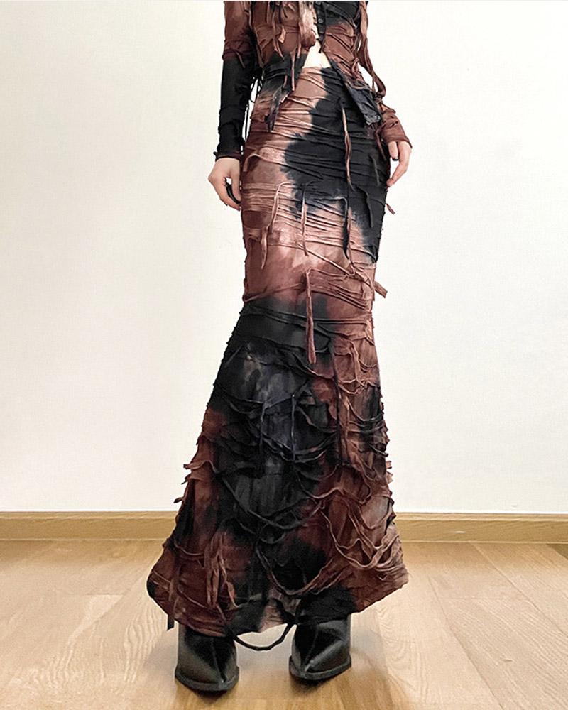 Dune Raider Post-Apocalyptic-Style Maxi Skirt