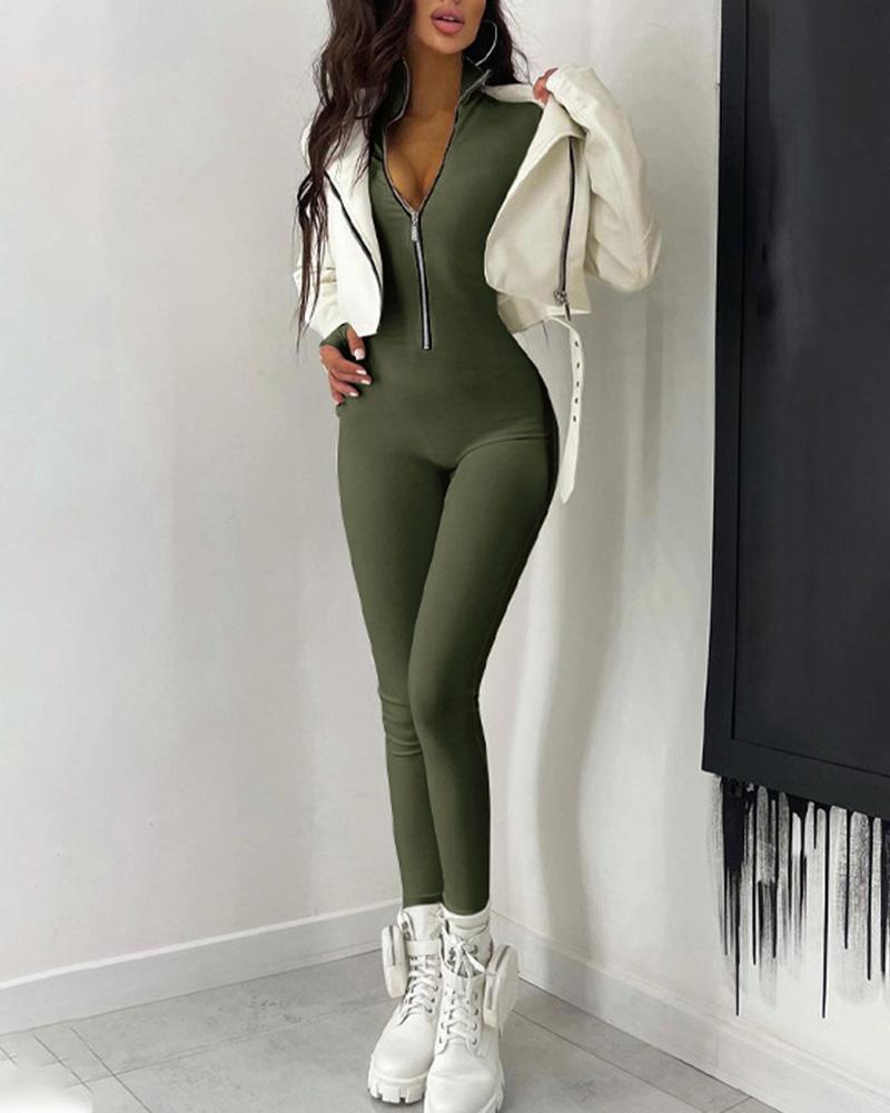 Zip Front Jumpsuit