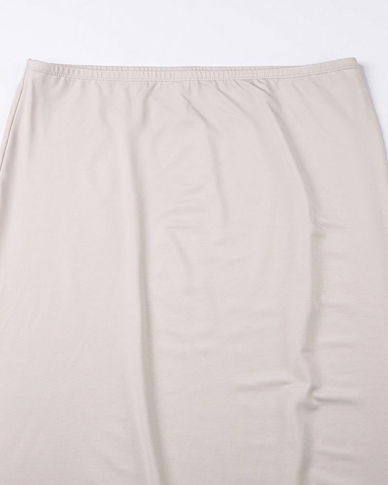 Beige Esseential Maxi Skirt