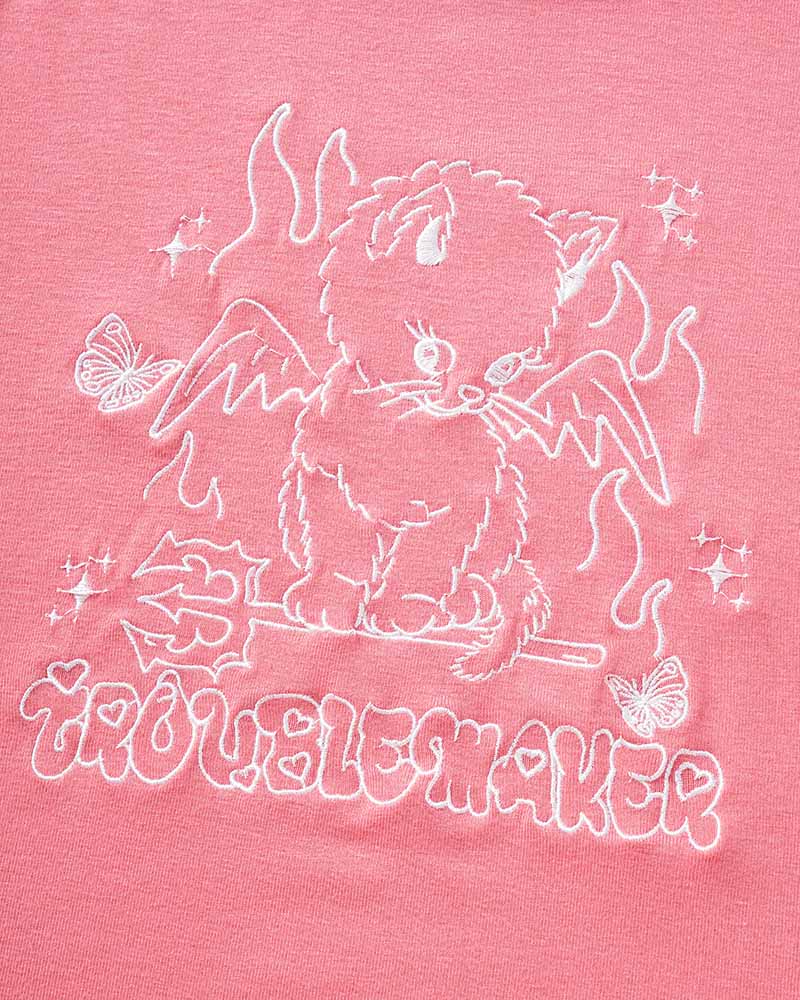 Troublemaker Graphic T-Shirt with Gloves