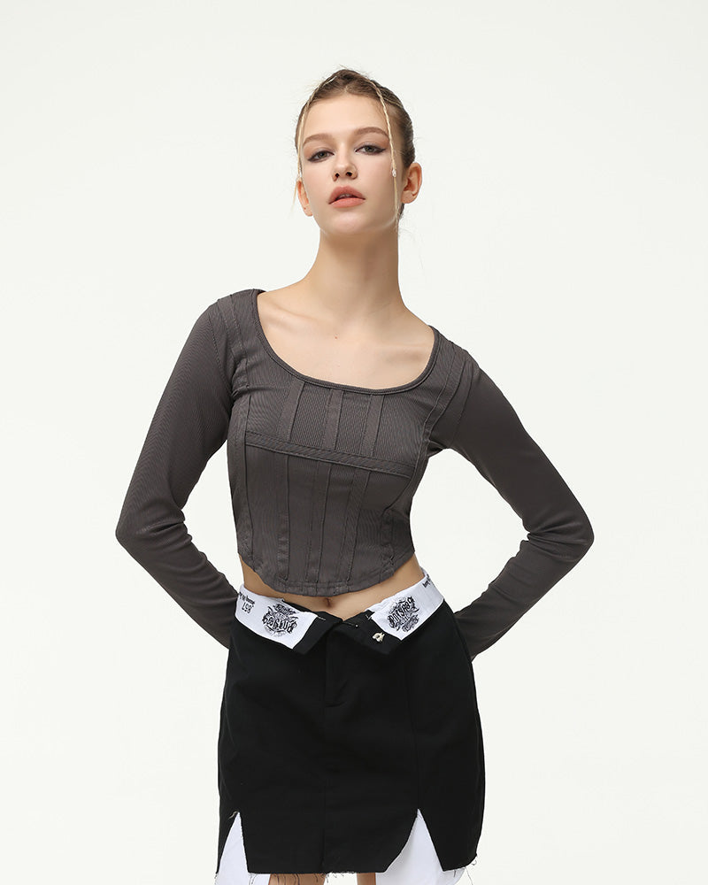 Phantasm Fishbone Corset Long Sleeves Top