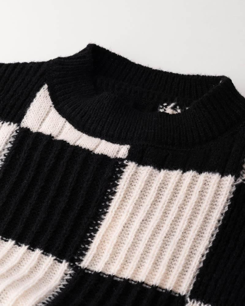 Checkerboard Prism Oversized Jumper