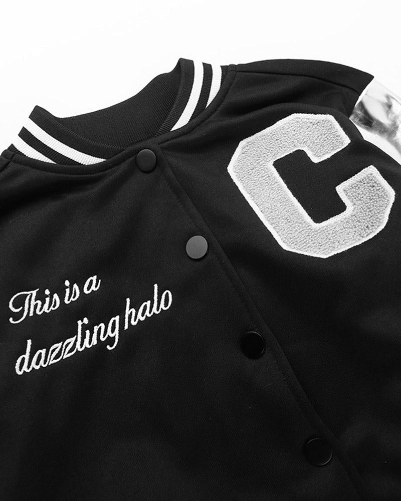 Patchwork Embroidered Baseball Jersey