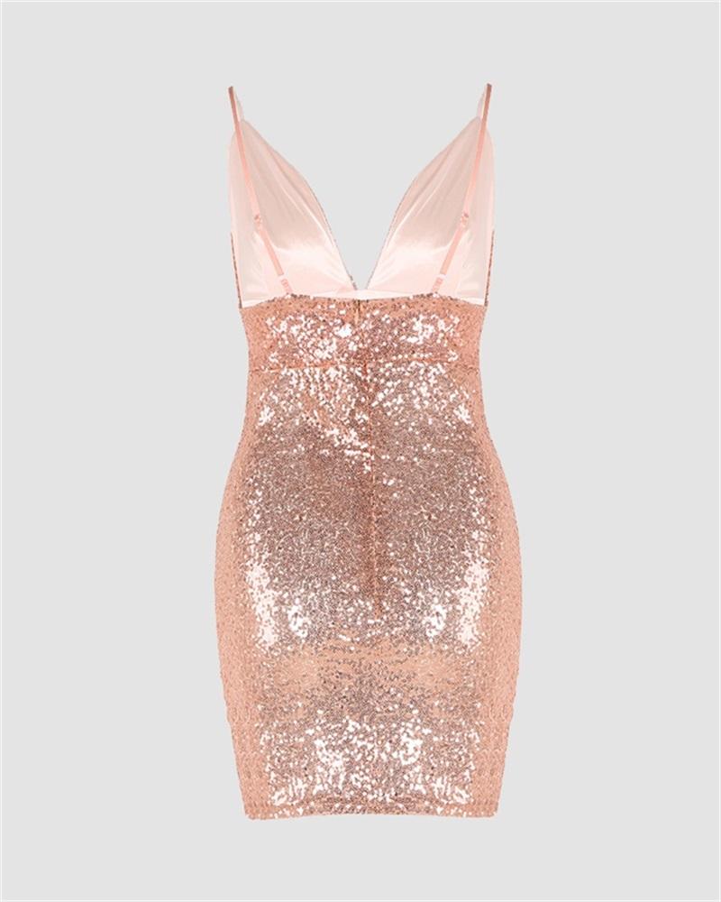 Party Sexy Suspender Sequin Dress