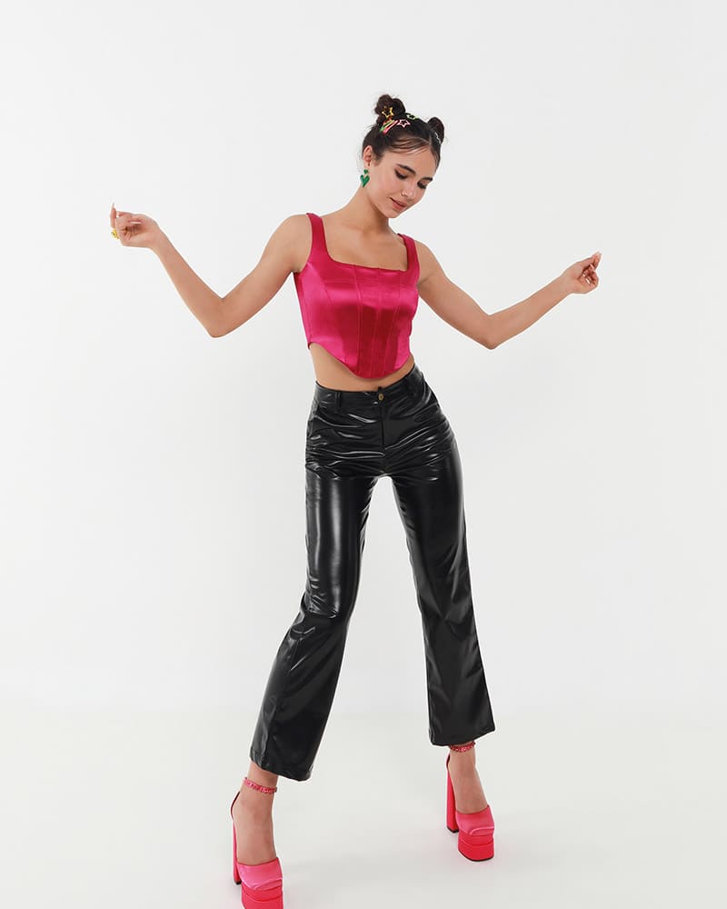 Faux Leather Big City Trousers