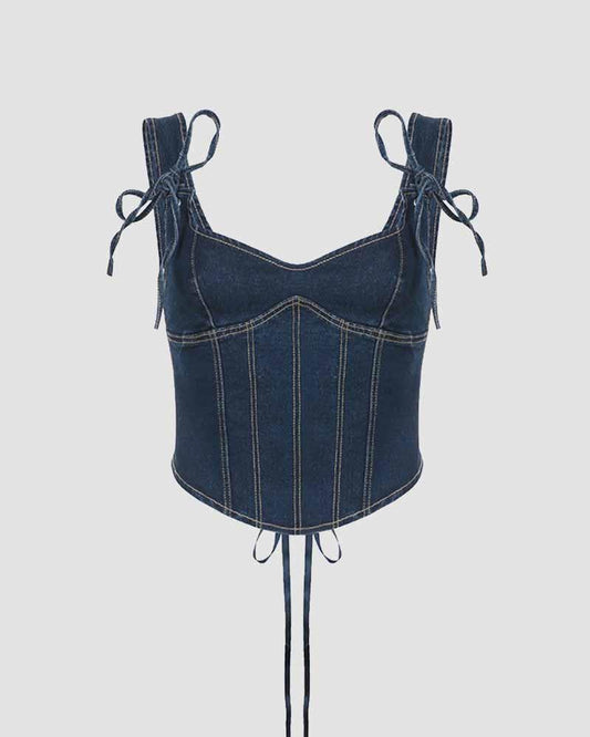 Vedette Denim Corset Top