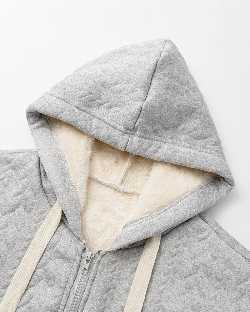 Hemp Rope Textured Zip Hoodie