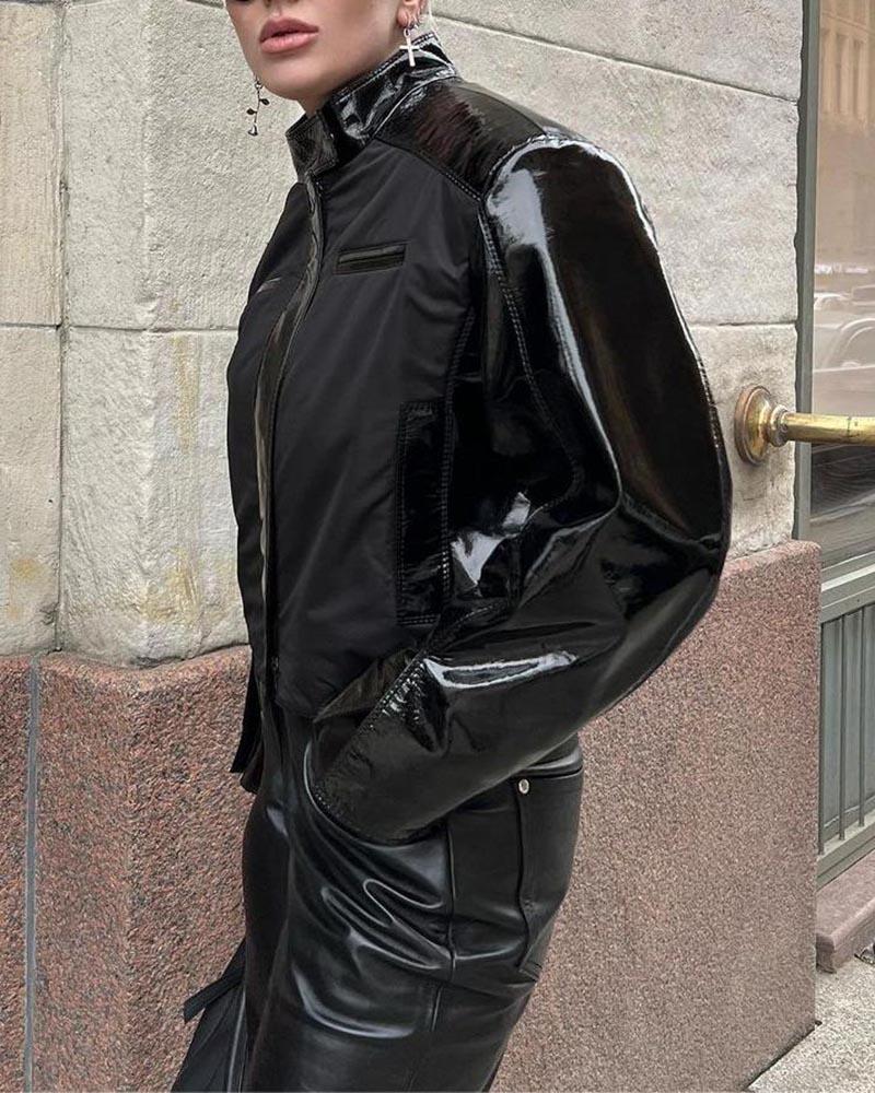 Patent Leather Motorcycle Jacket