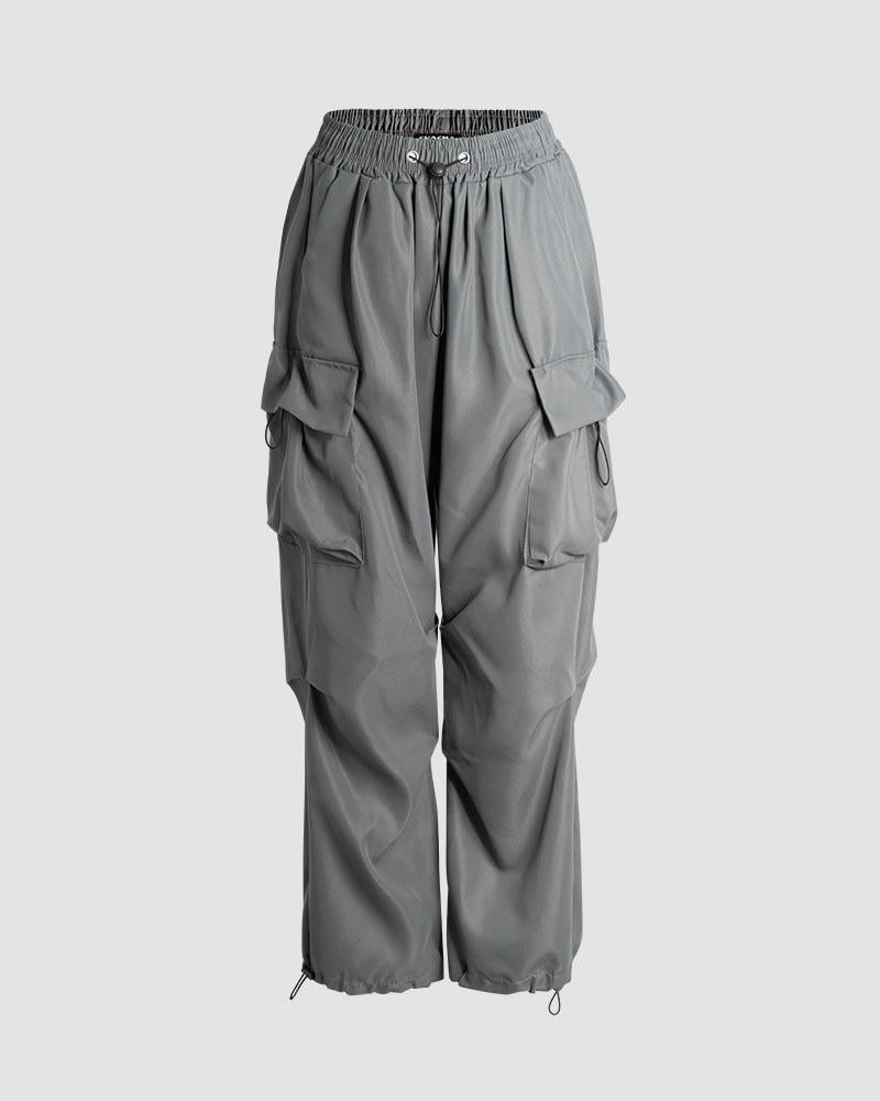 Stormy Charcoal Parachute Pants