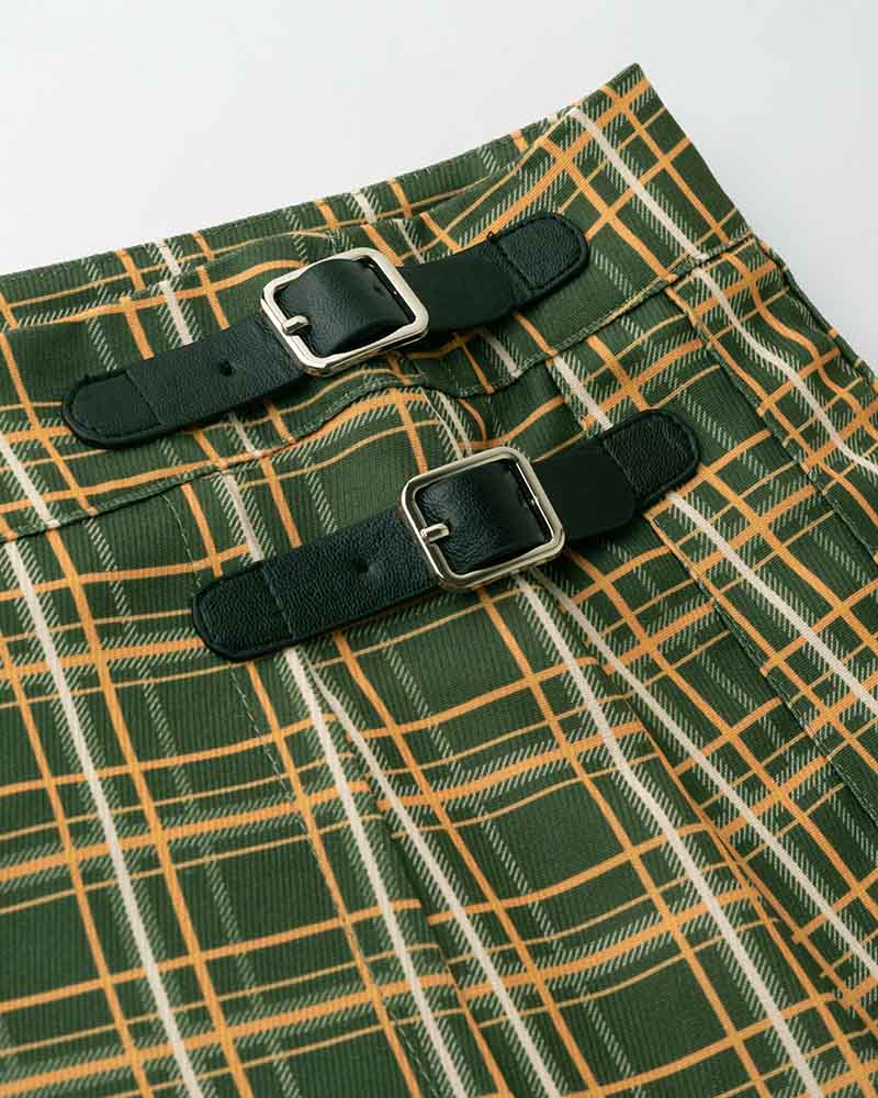 Westgulf Belt Plaid Skirt