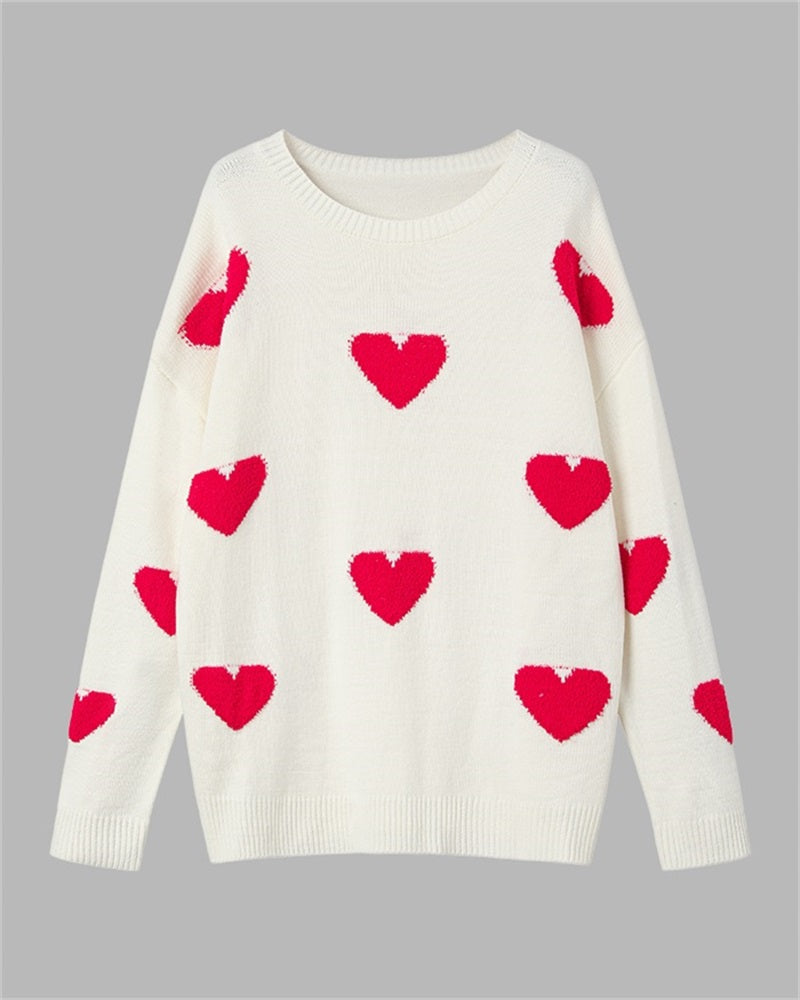 Love Full Print Loose Sweater