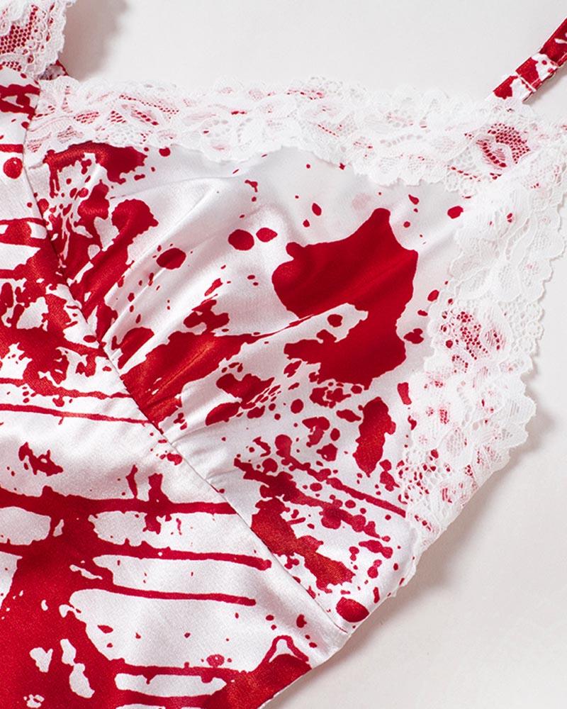 Halloween Bloody Stain Short Dress