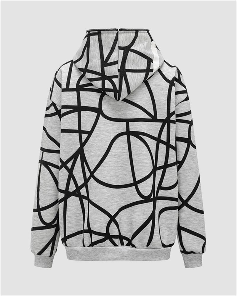 Abstract Print Letter Hoodie