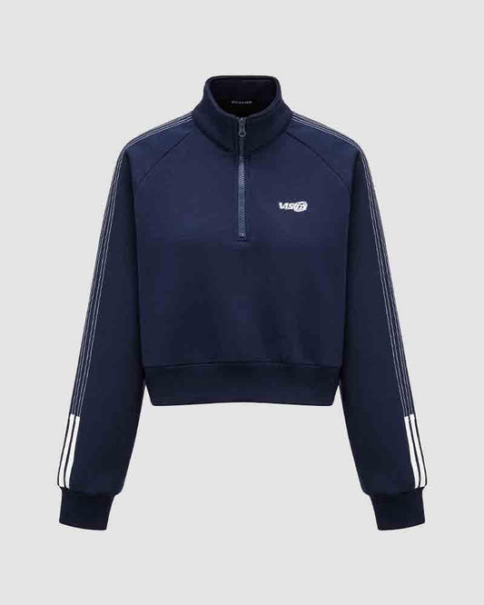 On Track Zip Polo Cropped Jumper