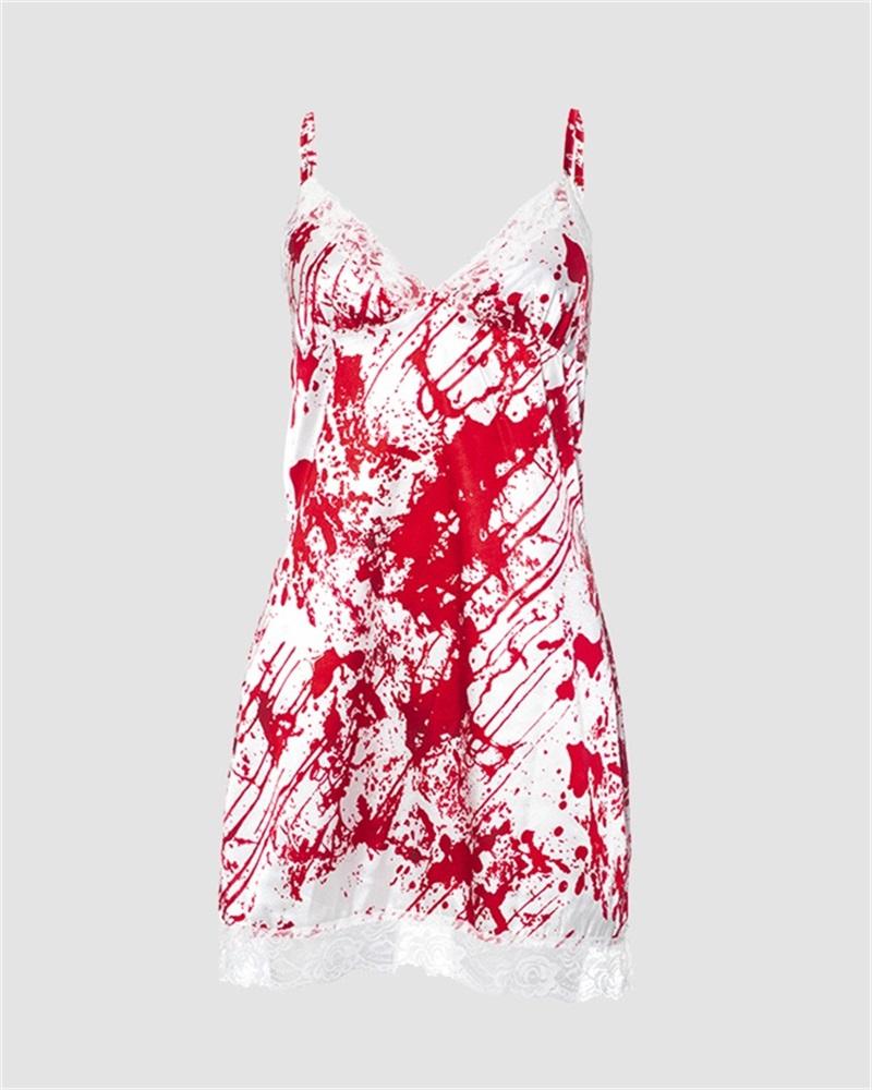 Halloween Bloody Stain Short Dress