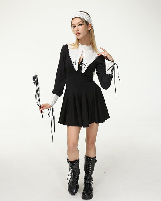 Nun Horror Cross Long Sleeves Dress