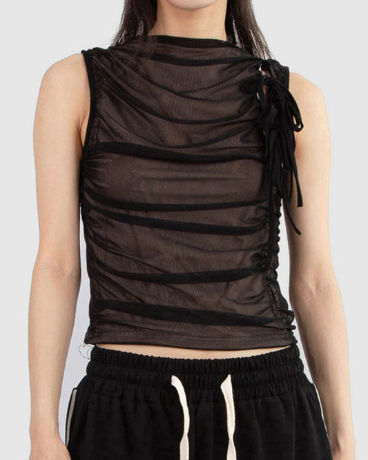 Ribbon Festival Mesh Tank Top