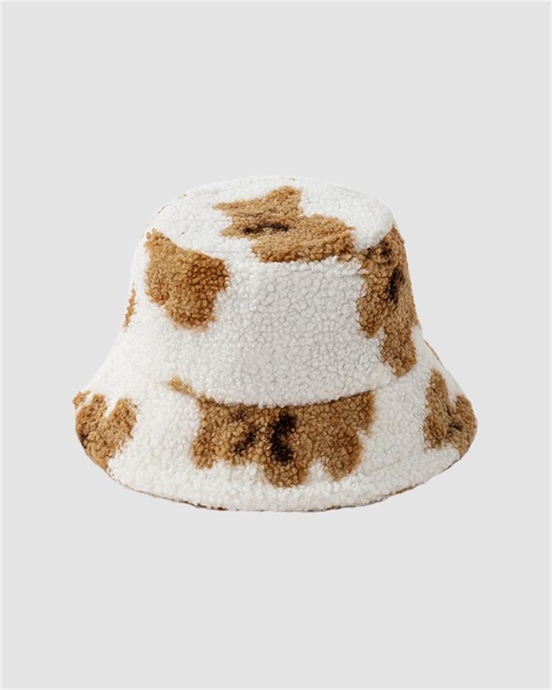 Teddy Bear Fuzzy Bucket Hat