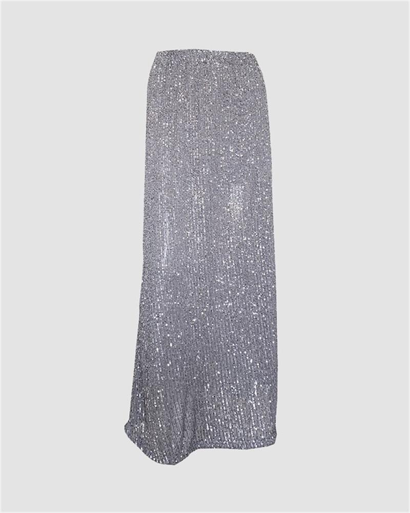 Sequin Festive Maxi Skirt