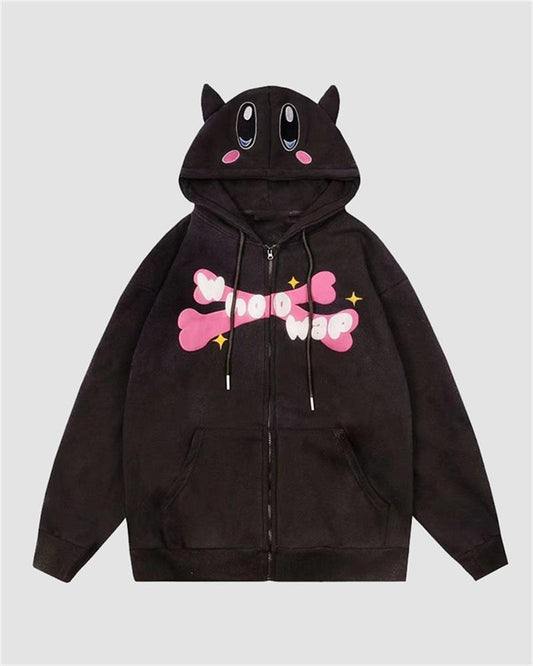 Cartoon Devil Horns Hoodie