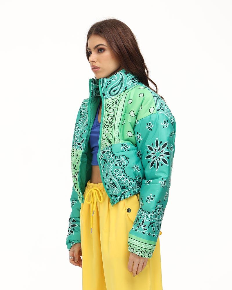 Patchwork Paisley Puffer Jacket