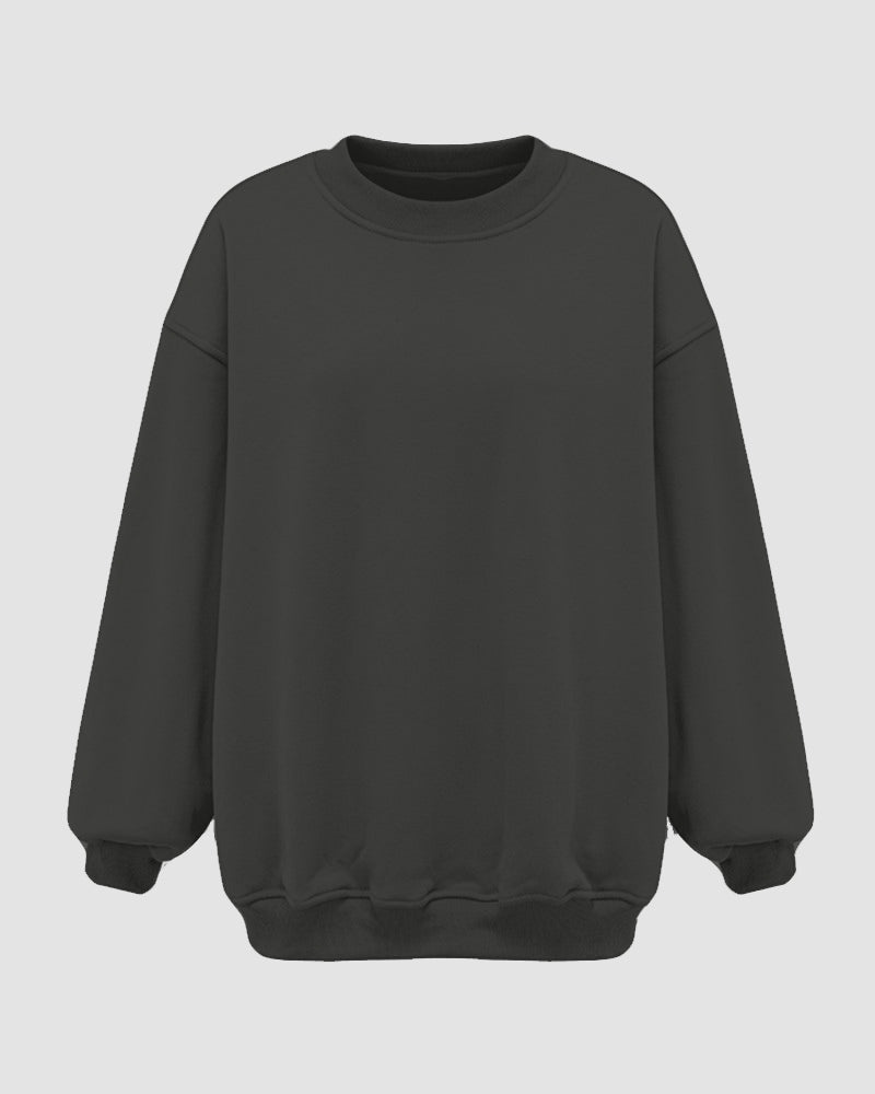 Soild Color Crew Sweatshirt