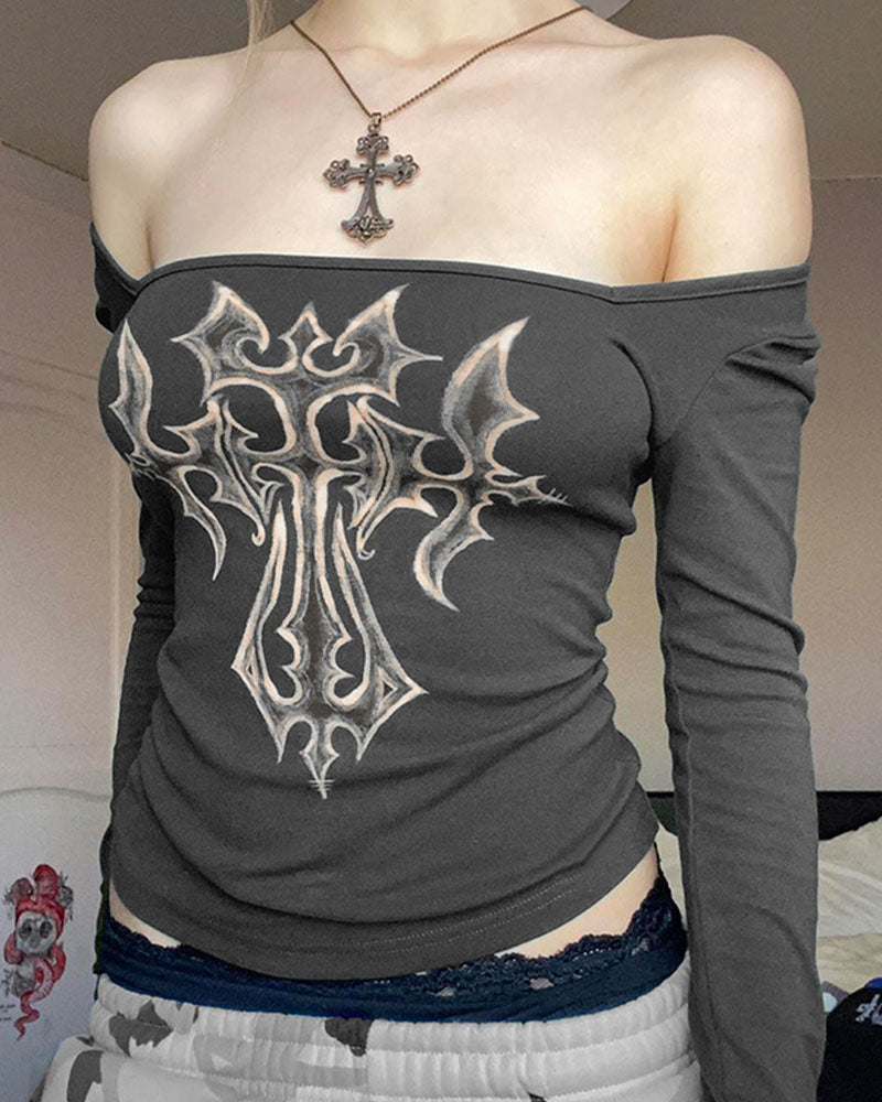 Obsidian Shack Grunge Cross Top