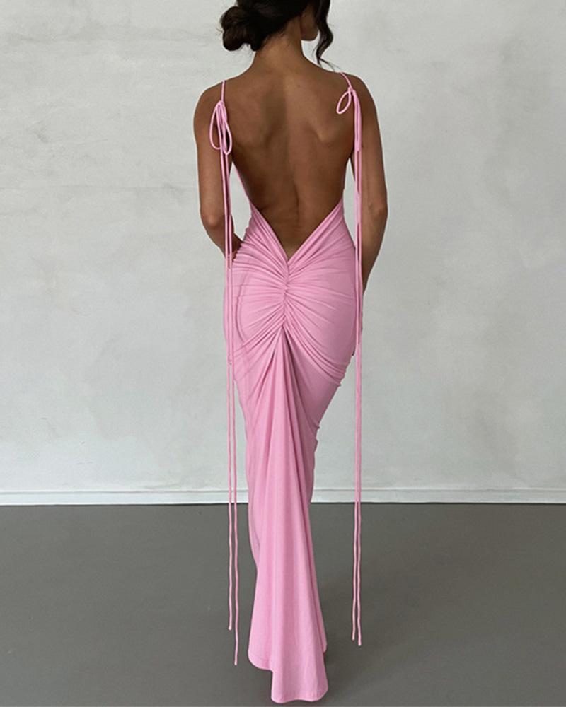 Charlize Backless Empire Maxi Dress