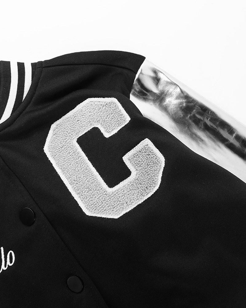 Patchwork Embroidered Baseball Jersey