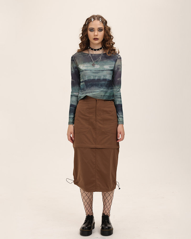 Ferrotype Midi Skirt