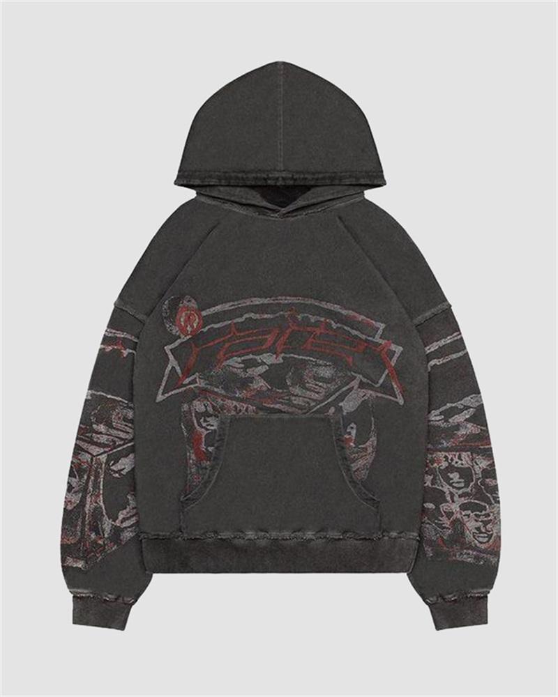 Grungy-Style Street Graphic Hoodie