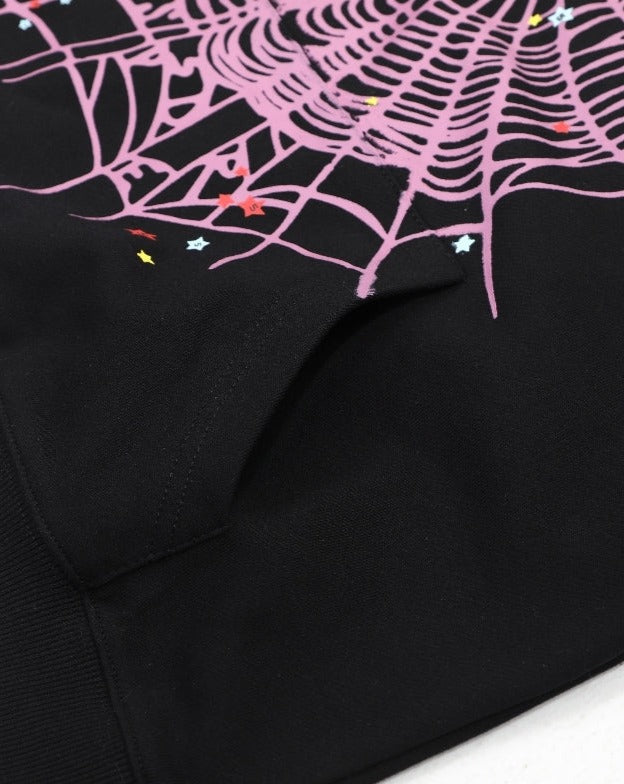 Letter Spider Print Hoodie