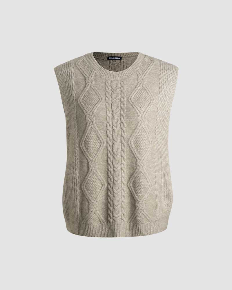 Braeylee Cable Knit Sweater Vest