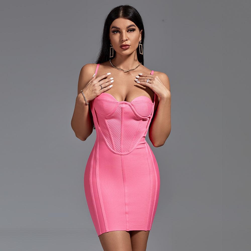 Luminous Lotus Bodycon Corset Mini Dress