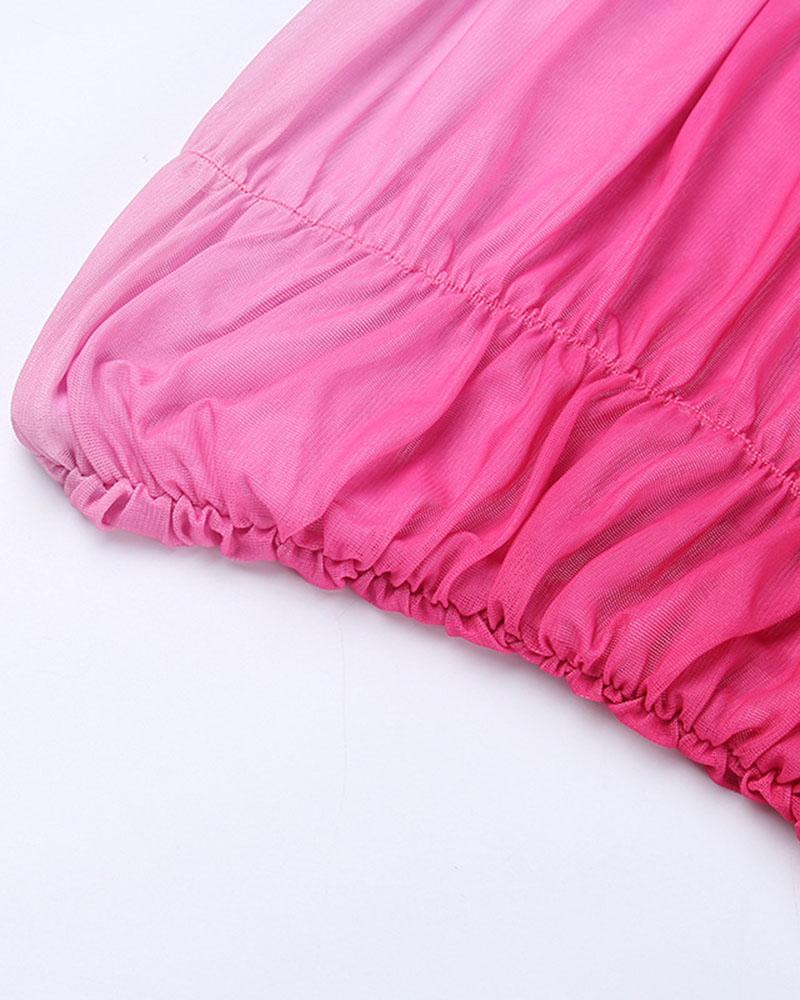 Spring Gradient Bandeau Dress