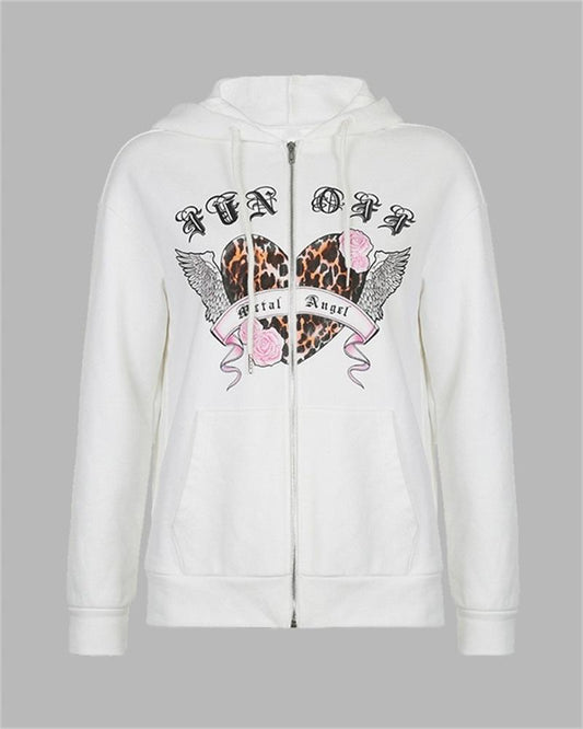 Bear Ear Heart Graphic Hoodie