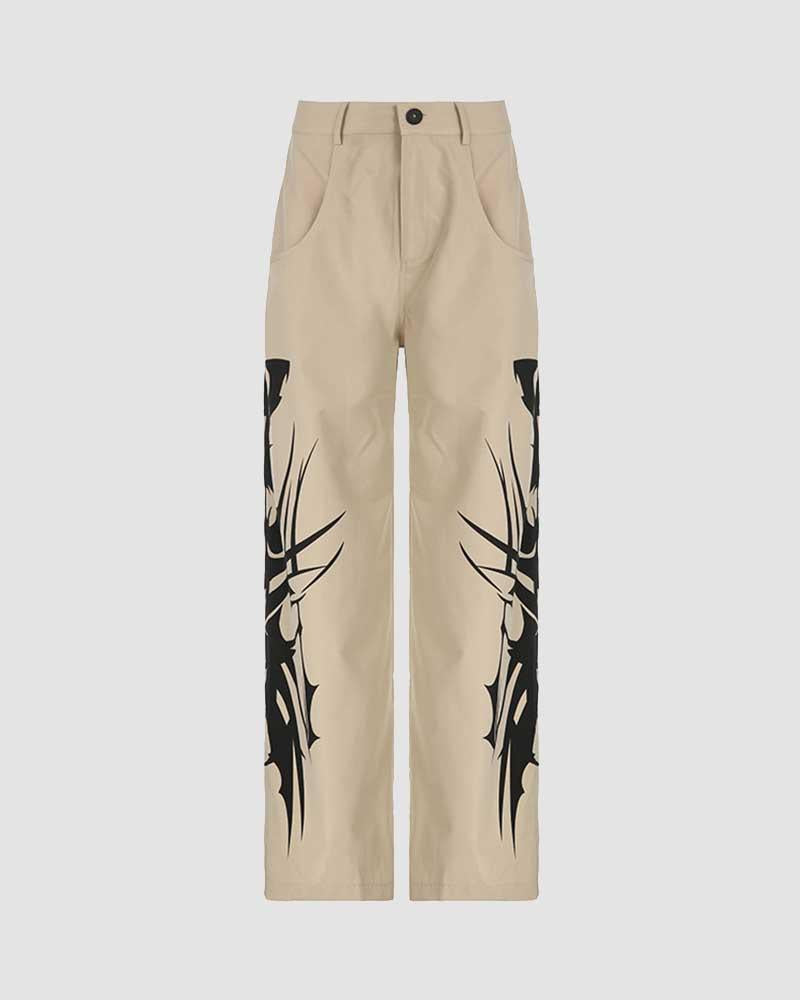 Grunge Graphics Parachute Pants