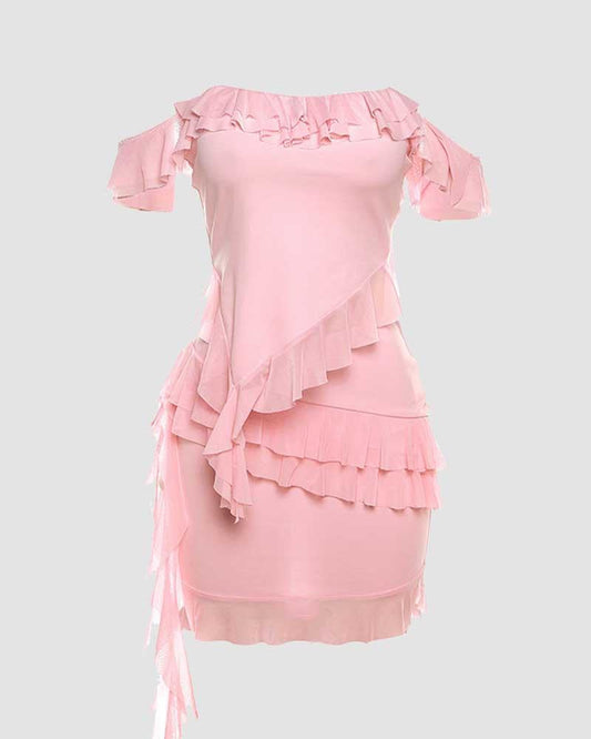 Romantic Ruffled Bodycon Coord Set