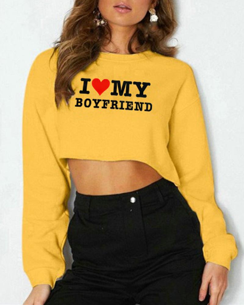 I Heart My Boyfriend Cropped Jumper