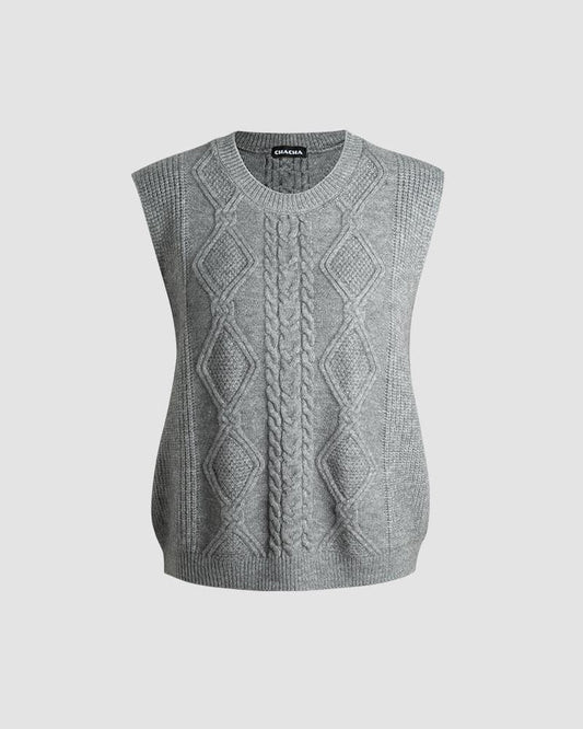 Braeylee Cable Knit Sweater Vest