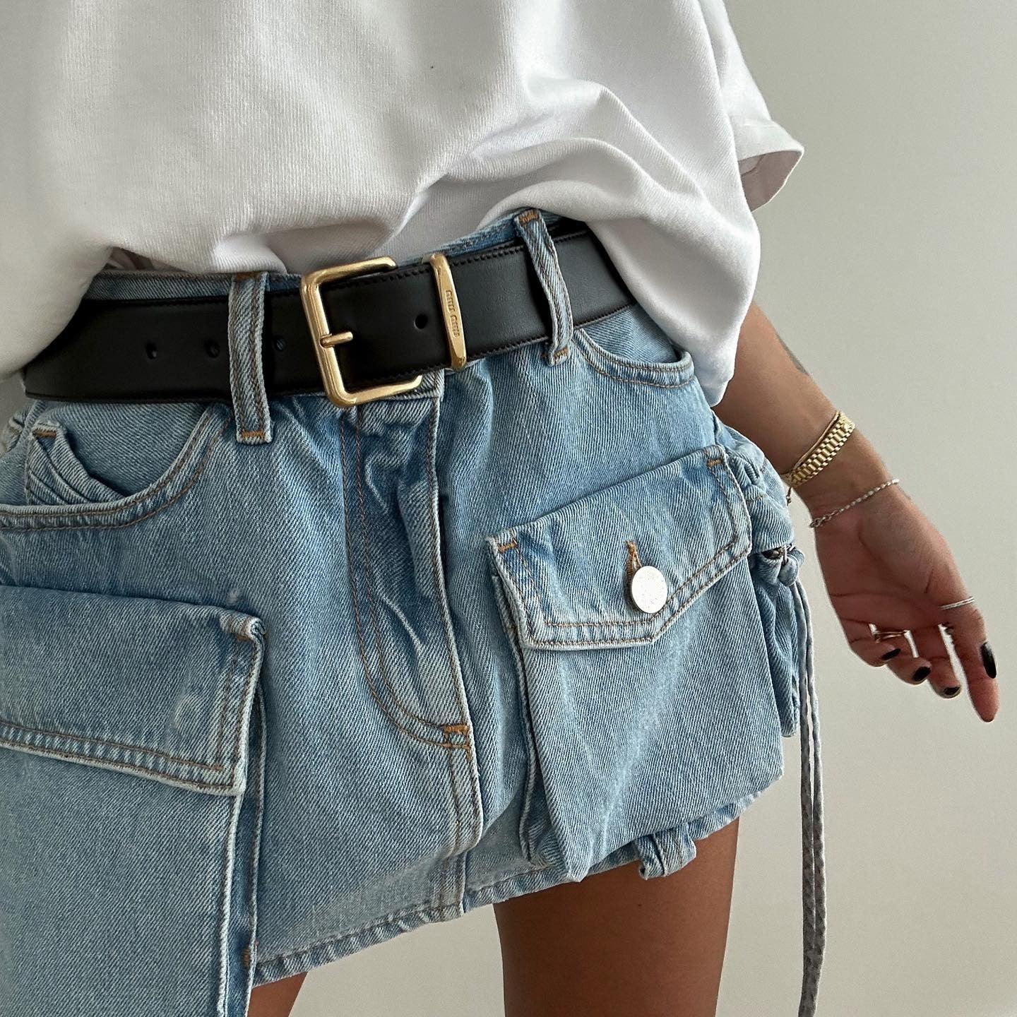 Manhattan St. Denim Mini Skirt