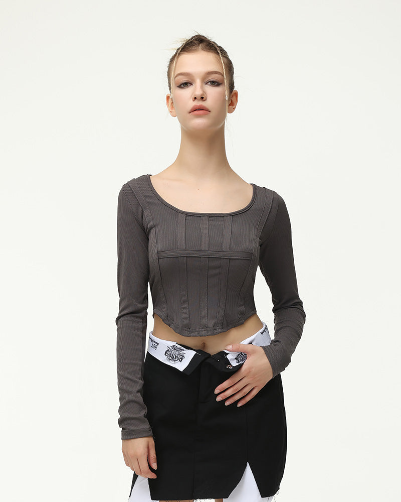 Phantasm Fishbone Corset Long Sleeves Top