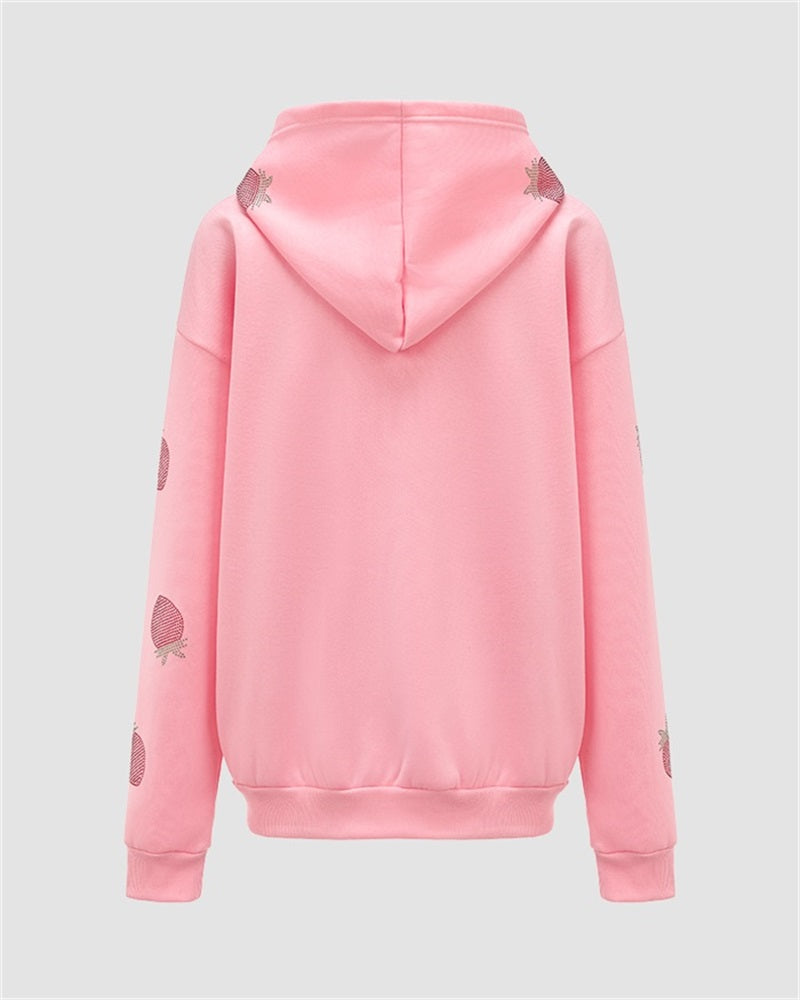 Strawberry Rhinestone Hoodie