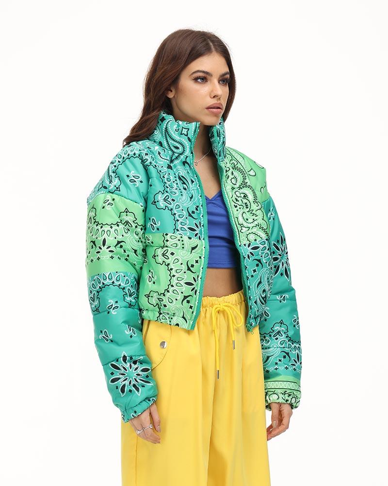 Patchwork Paisley Puffer Jacket