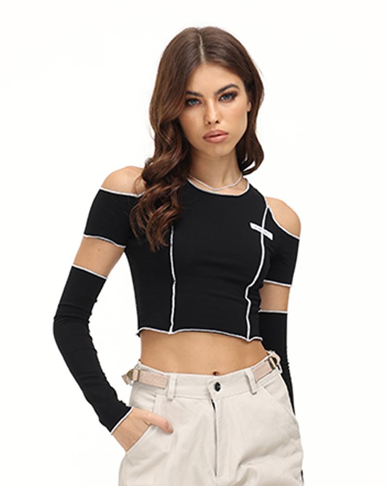 Slyphscope Cut Out Top with Sleeves