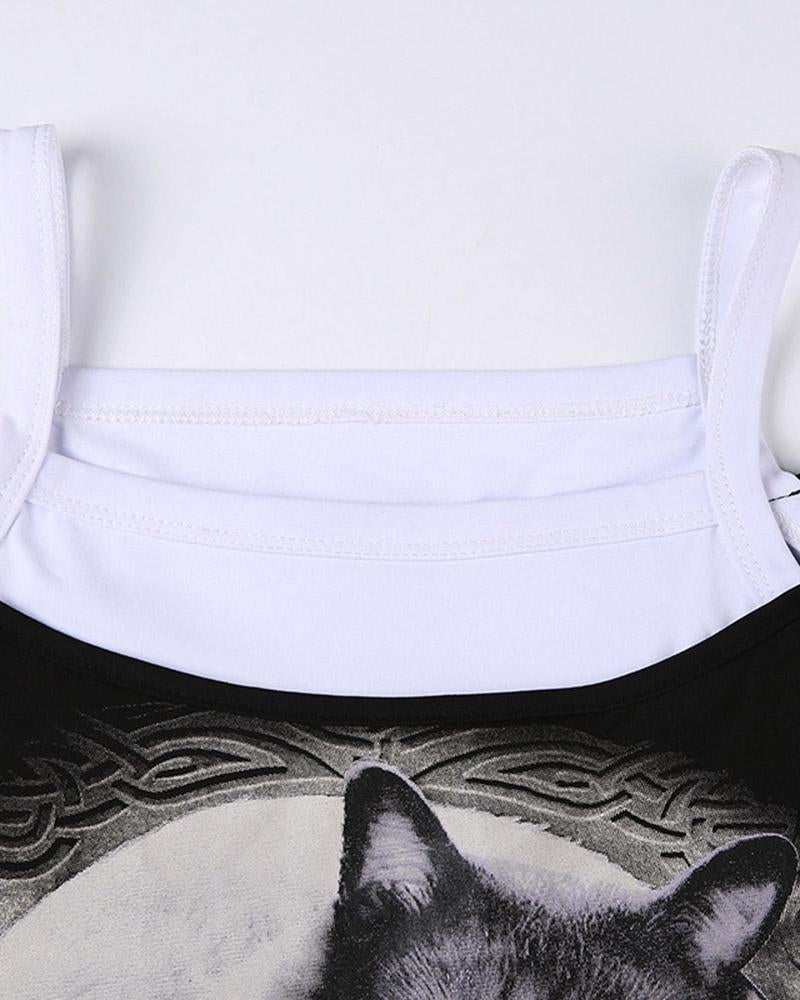 Ying Yang Feline Top