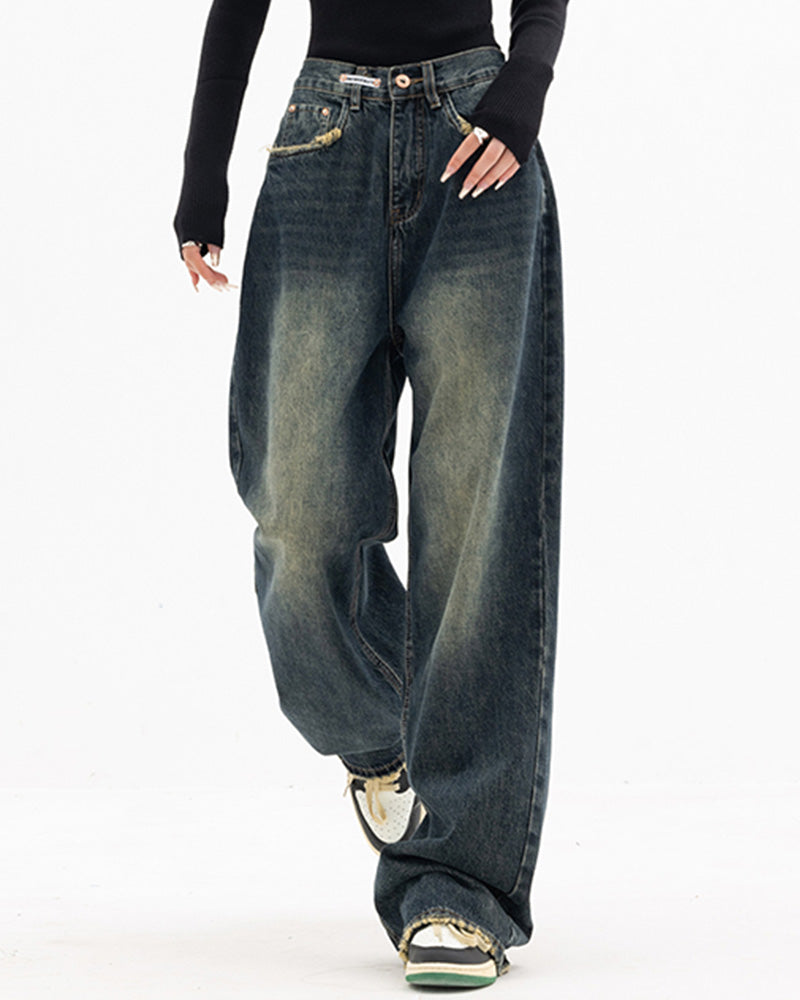 Acid Washed Baggy Boyfriend Jeans