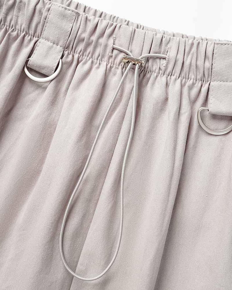 Willefull Parachute Drawstring Midi Skirt